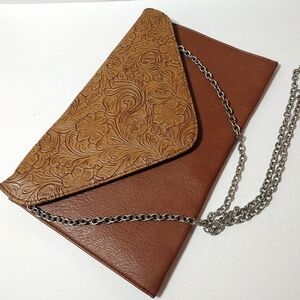 Cato Envelope Clutch Embossed Faux Leather Chain Strap Crossbody Shoulder Bag